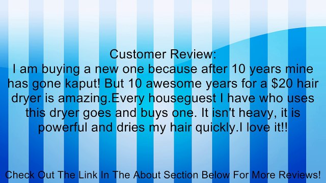 Revlon RV408 1875 Watt Full-Size Turbo Dryer, Black Review