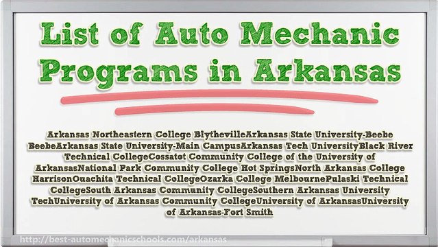 Auto Mechanic Schools in Arkansas