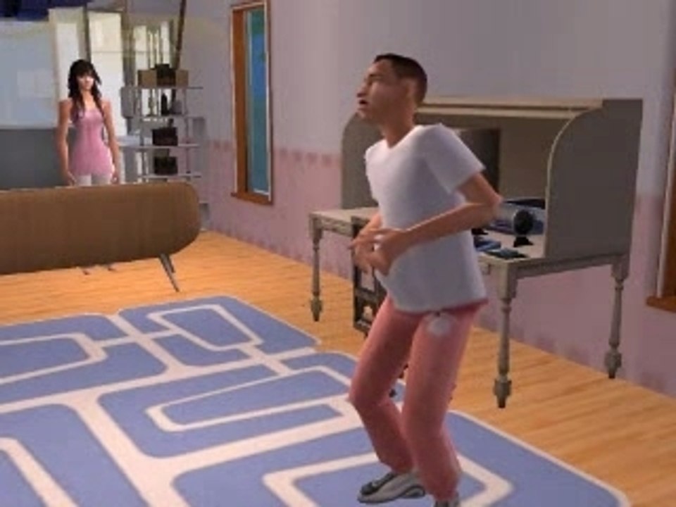 Un sims male qui accouche
