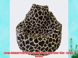Large Animal Print Micro Suede Bean Bag Color-Size - Large - Giraffe