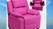 Flash Furniture Deluxe Heavily Padded Contemporary Hot Pink Vinyl Kids Recliner with Storage