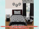Black and White Isabella Girls Childrens and Teen Bedding 4 Piece Twin Set