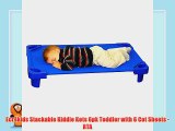 Ecr4kids Stackable Kiddie Kots 6pk Toddler with 6 Cot Sheets - RTA