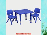Flash Furniture 24'' Square Adjustable Blue Plastic Activity Table Set with 2 School Stack