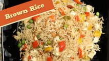 Stir Fried Brown Rice - Quick And Easy Rice / Lunch Box / Recipe - Divine Taste With Anushruti