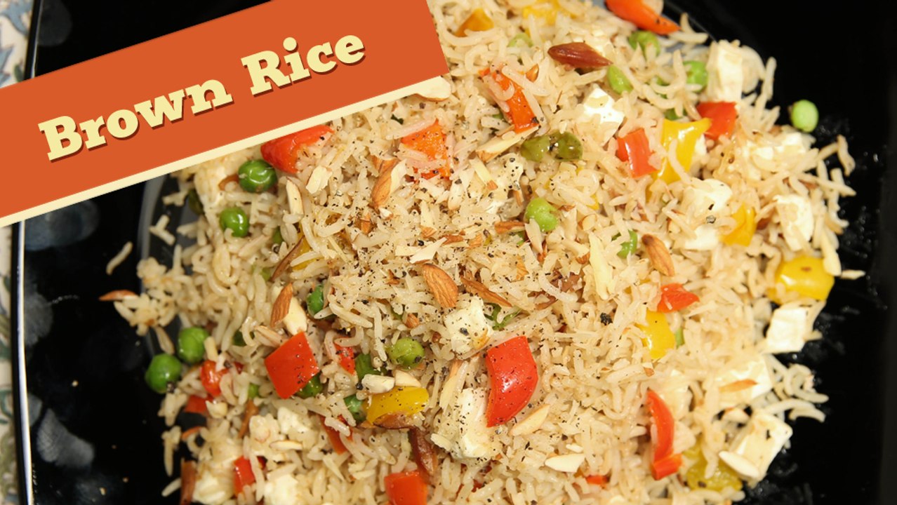 Stir Fried Brown Rice - Quick And Easy Rice / Lunch Box / Recipe - Divine Taste With Anushruti