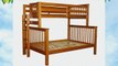 Bedz King Mission Style Twin Over Full Bunk Bed with End Ladder Honey