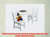 Lipper International 514W Child's Square Table and 2-Chair Set White