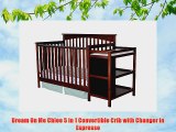 Dream On Me Chloe 5 in 1 Convertible Crib with Changer in Espresso