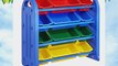 ECR4Kids 4 Tier Plastic Storage Organizer with Bins