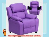 Flash Furniture Deluxe Heavily Padded Contemporary Embroidered Lavender Vinyl Kids Recliner