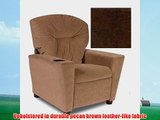 Dozydotes Dozydotes Kid Recliner with Cup Holder - Pecan Brown Leather