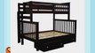 Bedz King Bunk Bed Mission Style End Ladder with Drawers Twin Over Full Cappuccino