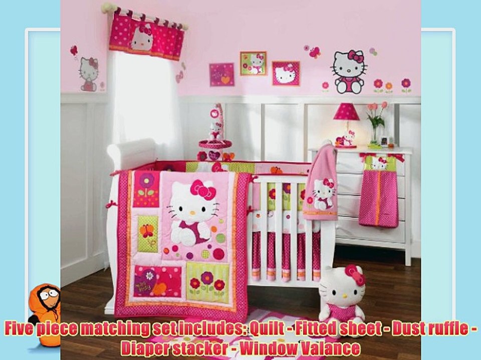 Hello Kitty Garden 6 Piece Baby Crib Bedding Set With Bumper By