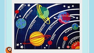 LA Rug Inc. L.A. Rugs Solar System Kids Area Rug Blue Synthetic 96 x 132 in.