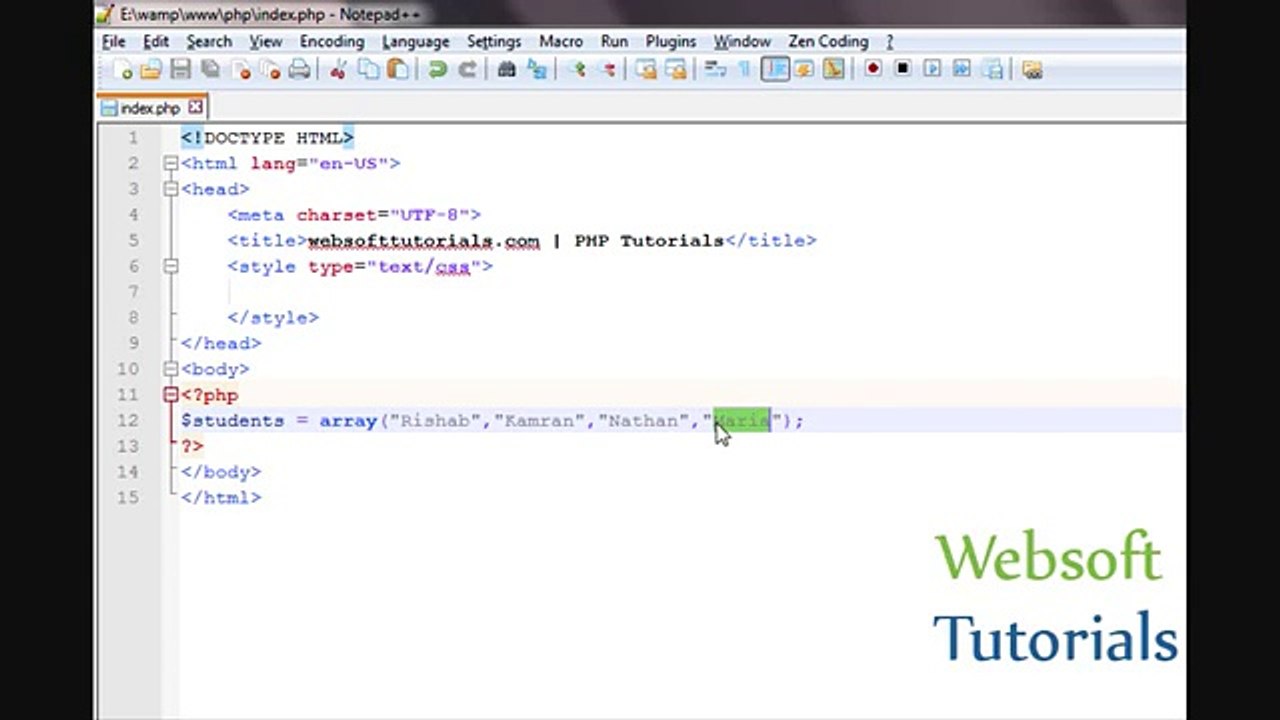 php tutorials in Urdu - Hindi- 23 - arrays in php