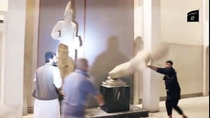 Pig head ISIS destroying Historical Assets