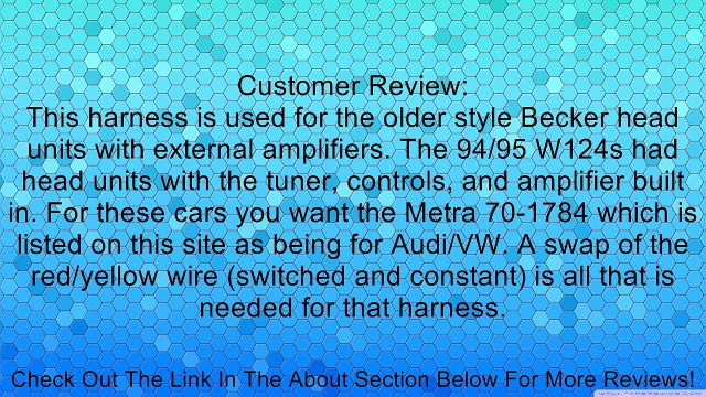 Metra 70-1786 Radio Wiring Harness for Mercedes 94-04/Landrover 99-04 Review