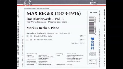 REGER Aus meinem Tagebuch I, 12 Pieces Op.82/1 (1904) | M.Becker | 1998