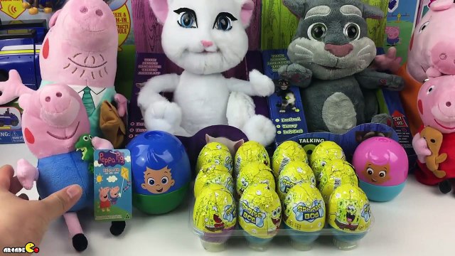 My Talking Tom and Angela Nickelodeon Bubble Guppies Spongebob Peppa Pig Surprise Eggs