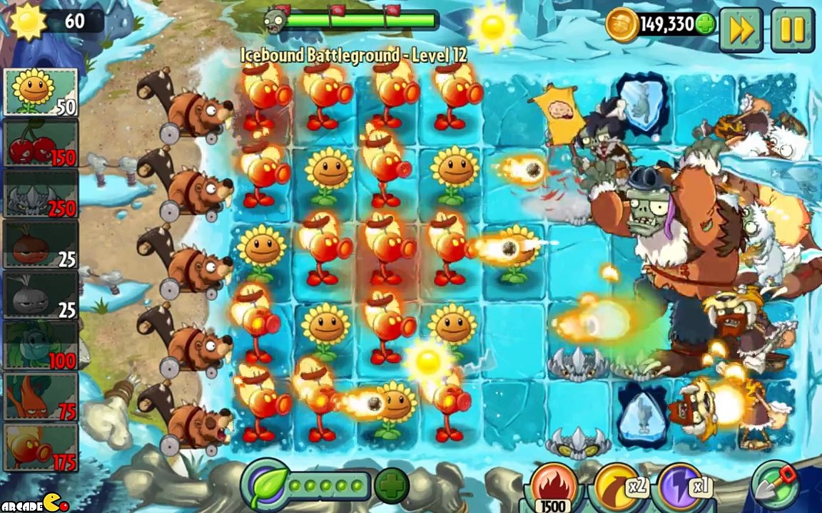 Plants vs Zombies 2  Pinata Party 2 27 Icebound Battleground Level 15 (Frostbite Caves Part 2)
