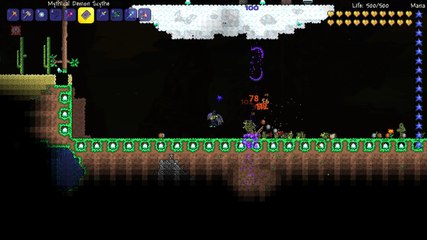 Terraria Hardmode - Demonic Scythe @64 DMG & 36% Crit