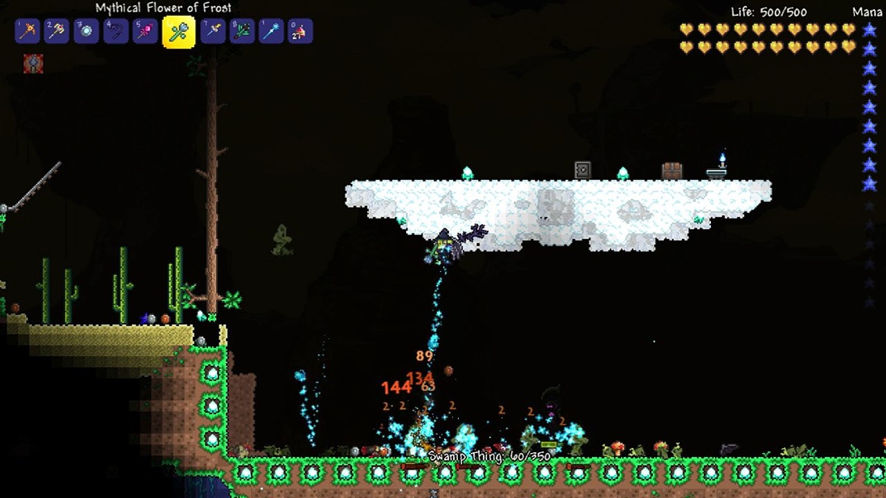 Terraria Hardmode - Mythical Flower of Frost @91 DMG & 36% Crit