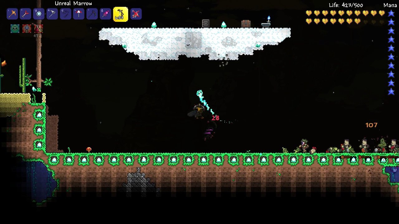 Terraria Hardmode - Unreal Marrow @110 DMG  & 79% Crit