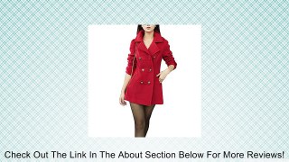 Women's Long Sleeve Double Breasted Wool Swing Trench Coat Peacoat Skating Jacket Review