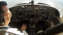 Single pilot flight in a Citation V jet. Cockpit view with live ATC!