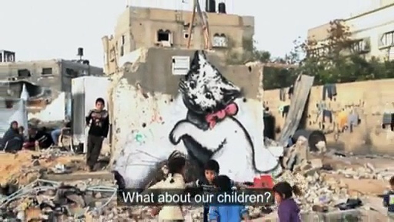 painting on remains of Gaza home - Video Dailymotion
