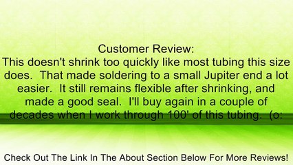 Thermosleeve Heat Shrink Tubing 1/16" "Green" - 100 FT Review