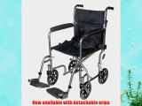 Drive Medical Go Cart Light Weight Transport Wheelchair with Detachable Desk Arms and Swing-away