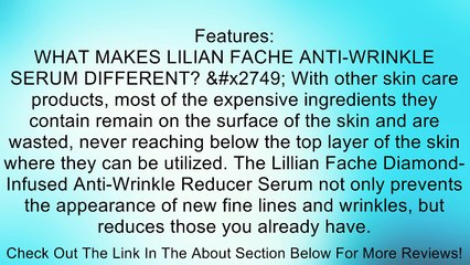 Anti Wrinkle Reducing Serum - By Lilian Fache - Anti Aging Serum - Wrinkle Reducer - Skin Rejuvenation for Preventing and Reducing Fine Lines and Wrinkles - Black Diamond Dust Infused - Beauty Skin Care Product - Collagen Restoring - Try This One of a Kin