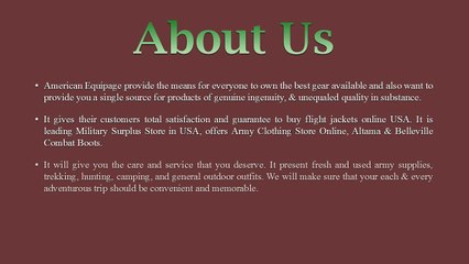 Army Clothing Store Online - AmericanEquipage