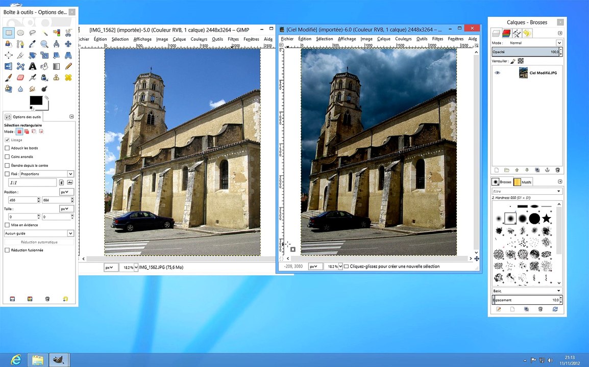 Tuto - Gimp 2.8 - Changer le ciel d'une photo avec l'extracteur du 1er plan