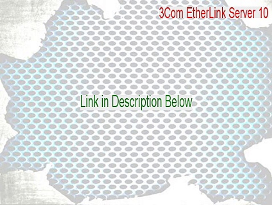 3Com EtherLink Server 10/100 PCI NIC (3C980C-TXM) Driver
