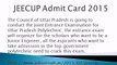 JEECUP Admit Card 2015 | Joint Entrance Examination UP Hall Ticket
