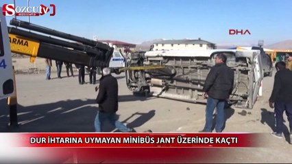Dur ihtarına uymayan minibüs jant üzerinde kaçtı