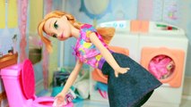 Frozen Anna & Kristoff Cleaning Disney Barbie Parody Maid Princess Cinderella AllToyCollector