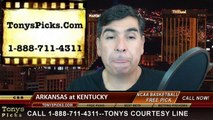 Kentucky Wildcats vs. Arkansas Razorbacks Free Pick Prediction NCAA College Basketball Odds Preview 2-28-2015