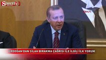 Erdoğan'dan silah bırakma çağrısıyla ilgili ilk yorum