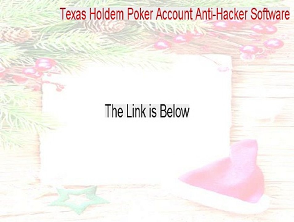 Texas Holdem Poker Account Anti-Hacker Software Keygen - Download Now 2015