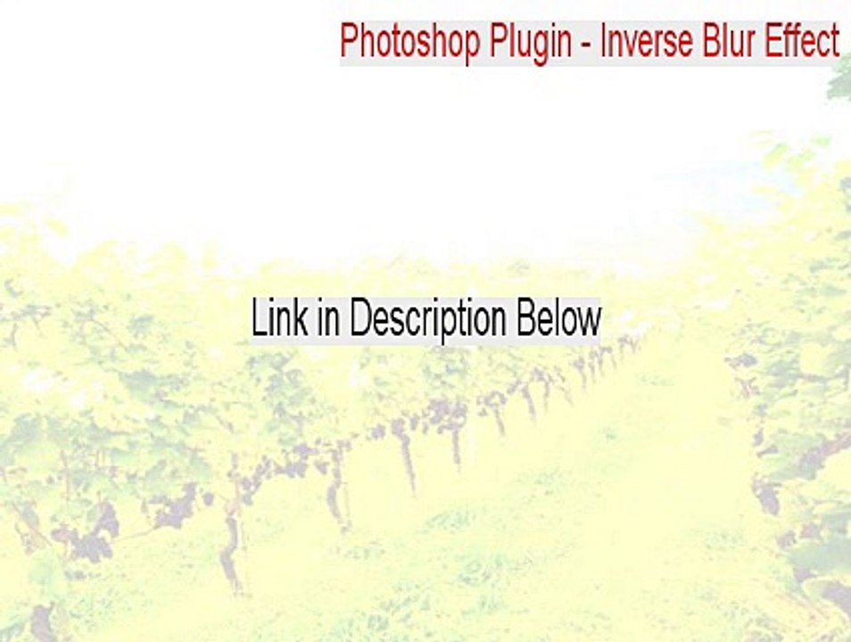 Photoshop Plugin - Inverse Blur Effect Download Free [Instant Download]