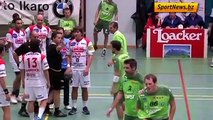 Handball Player Kisses Opponent Gets Floored