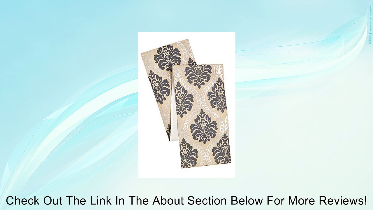 Cotton Craft - Jute Damask Table Runner - Rich Colorful Gold or Silver Foil Metallic Print - Colors - Green-Gold, Coral-Gold, Teal-Silver, Burgundy-Gold, Grey-Sliver or Chocolate-Gold - Available Sizes - 13x72 and 13x90 - Make every dinner a celebration -