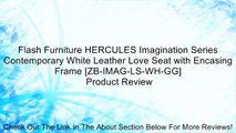 Flash Furniture HERCULES Imagination Series Contemporary White Leather Love Seat with Encasing Frame [ZB-IMAG-LS-WH-GG] Review