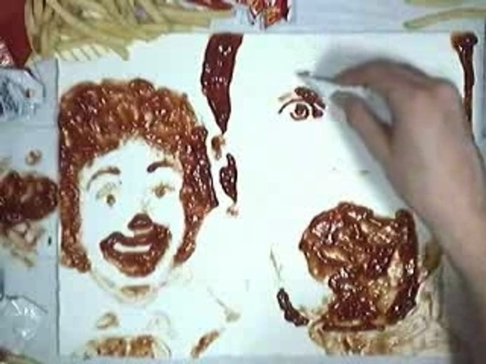 Peinture : ketchup-frites