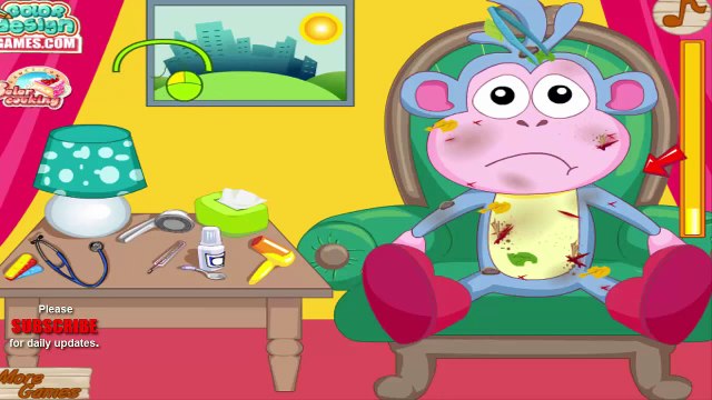 Dora caring Boots - Boots Accident Emergency Game - Dora the explorer caring Boots in hospital