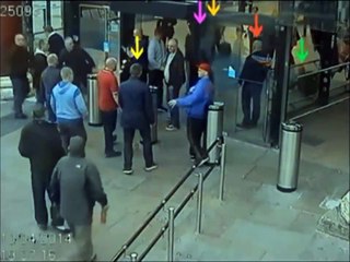 Football Hooligans Liverpool and Manchester City at Lime Street Station 13 April 2014